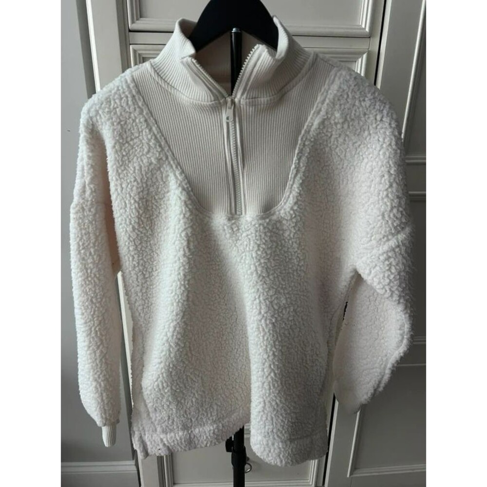NWT Aerie Dream Sherpa Quarter Zip Pullover Sweatshirt Size XS